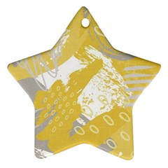 Ochre Yellow And Grey Abstract Ornament (star) by charliecreates