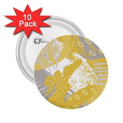 Ochre Yellow And Grey Abstract 2 25  Buttons (10 Pack) 