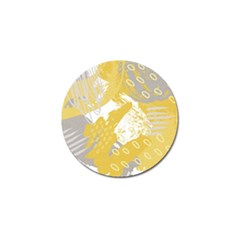 Ochre Yellow And Grey Abstract Golf Ball Marker by charliecreates