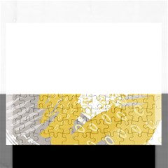 Ochre Yellow And Grey Abstract Rectangular Jigsaw Puzzl by charliecreates