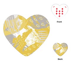 Ochre Yellow And Grey Abstract Playing Cards Single Design (heart) by charliecreates