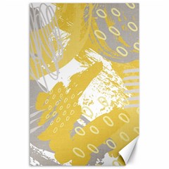 Ochre Yellow And Grey Abstract Canvas 24  X 36  by charliecreates