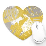 Ochre yellow and grey abstract Heart Mousepads Front