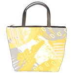 Ochre yellow and grey abstract Bucket Bag Front