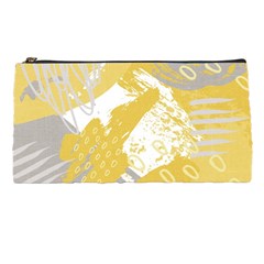 Ochre Yellow And Grey Abstract Pencil Cases by charliecreates