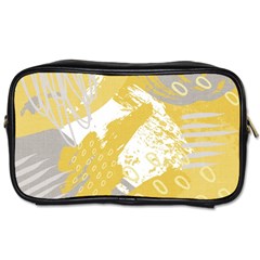 Ochre Yellow And Grey Abstract Toiletries Bag (two Sides) by charliecreates