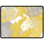 Ochre yellow and grey abstract Fleece Blanket (Large)  80 x60  Blanket Front