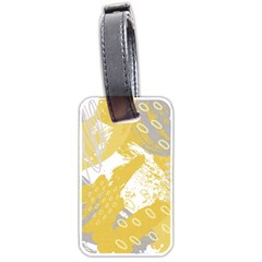 Ochre Yellow And Grey Abstract Luggage Tag (two Sides) by charliecreates