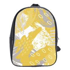 Ochre Yellow And Grey Abstract School Bag (xl) by charliecreates