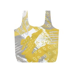 Ochre Yellow And Grey Abstract Full Print Recycle Bag (s)