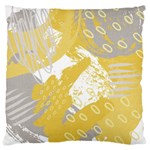 Ochre yellow and grey abstract Large Flano Cushion Case (One Side) Front