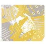 Ochre yellow and grey abstract Double Sided Flano Blanket (Small)  50 x40  Blanket Back