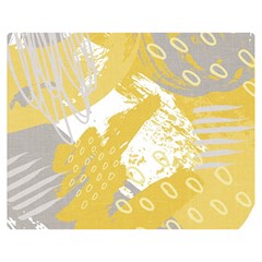 Ochre Yellow And Grey Abstract Double Sided Flano Blanket (medium) 