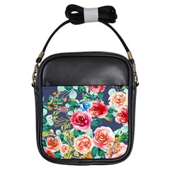 Watercolour Floral  Girls Sling Bag by charliecreates