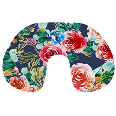 Watercolour Floral  Travel Neck Pillow by charliecreates