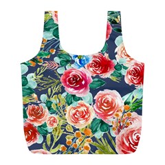 Watercolour Floral  Full Print Recycle Bag (l) by charliecreates