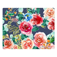 Watercolour Floral  Double Sided Flano Blanket (large)  by charliecreates