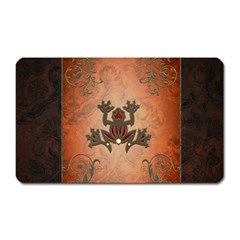 Beautiful Elegant Decorative Frog On Vintage Background Magnet (rectangular) by FantasyWorld7