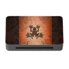 Beautiful Elegant Decorative Frog On Vintage Background Memory Card Reader With Cf by FantasyWorld7