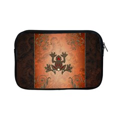 Beautiful Elegant Decorative Frog On Vintage Background Apple Ipad Mini Zipper Cases by FantasyWorld7