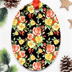 Flowers Watercolor Oval Ornament (two Sides) by ArtworkByPatrick