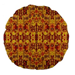 Flower Fabric Large 18  Premium Flano Round Cushions