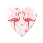 Pink watercolour flamingo Magnet (Heart) Front