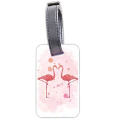 Pink Watercolour Flamingo Luggage Tag (one Side) by charliecreates