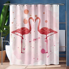 Pink Watercolour Flamingo Shower Curtain 60  X 72  (medium) by charliecreates