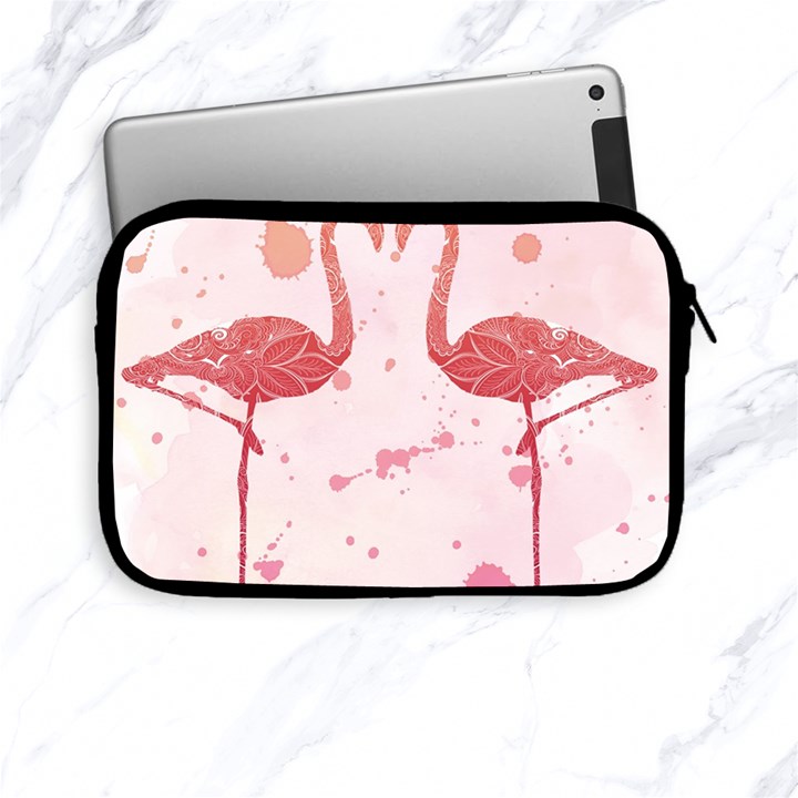 Pink watercolour flamingo Apple iPad Mini Zipper Case