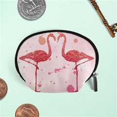 Pink Watercolour Flamingo Accessory Pouch (small) by charliecreates