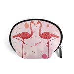 Pink watercolour flamingo Accessory Pouch (Small) Front