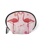 Pink watercolour flamingo Accessory Pouch (Small) Back