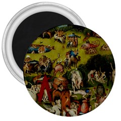 Hieronymus Bosch The Garden Of Earthly Delights (closeup) 3 3  Magnets