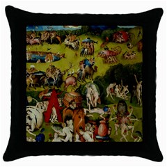 Hieronymus Bosch The Garden Of Earthly Delights (closeup) 3 Throw Pillow Case (black)