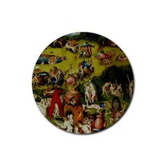 Hieronymus Bosch The Garden Of Earthly Delights (closeup) 3 Rubber Coaster (round) 