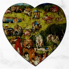 Hieronymus Bosch The Garden Of Earthly Delights (closeup) 3 Jigsaw Puzzle (heart)