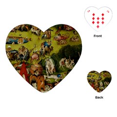 Hieronymus Bosch The Garden Of Earthly Delights (closeup) 3 Playing Cards Single Design (heart)