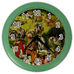 Hieronymus Bosch The Garden Of Earthly Delights (closeup) 3 Color Wall Clock