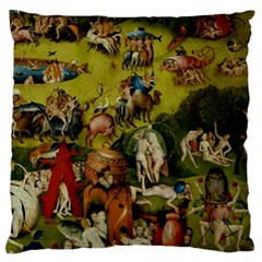 Hieronymus Bosch The Garden Of Earthly Delights (closeup) 3 Large Cushion Case (two Sides) by impacteesstreetwearthree