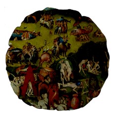 Hieronymus Bosch The Garden Of Earthly Delights (closeup) 3 Large 18  Premium Round Cushions