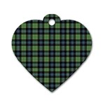 Abercrombie Tartan Dog Tag Heart (Two Sides) Front