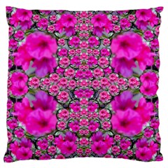 From The Sky Came Flowers In Peace Large Cushion Case (one Side) by pepitasart