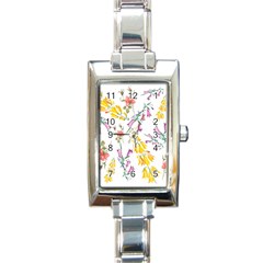 Wild Flower Rectangle Italian Charm Watch by charliecreates