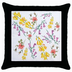 Wild Flower Throw Pillow Case (black) by charliecreates