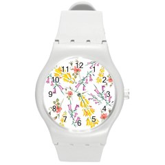 Wild Flower Round Plastic Sport Watch (m) by charliecreates