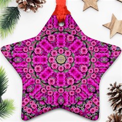 From The Sky Came Flowers In Calm Bohemian Peace Ornament (star) by pepitasart