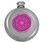 From The Sky Came Flowers In Calm Bohemian Peace Round Hip Flask (5 oz) Front