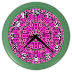 From The Sky Came Flowers In Calm Bohemian Peace Color Wall Clock by pepitasart