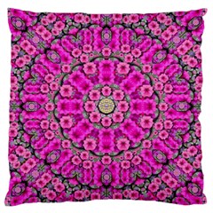 From The Sky Came Flowers In Calm Bohemian Peace Large Cushion Case (two Sides) by pepitasart